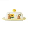Ceramic Butter Dish Dessert Dish Snack Cake Plate Dishes  Creative Bee Sunflower Butter Plate Home Decoration Ceramic Tableware