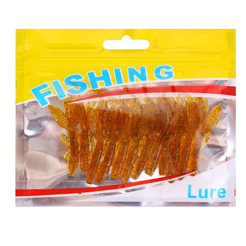 Crystal Silicone Soft Shrimp Lure, 5.5cm, 1.4g, 12pcs Fishing Bait Set