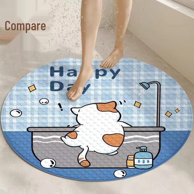 Children's Non-slip Cartoon Bathroom Mat with Suction Cups