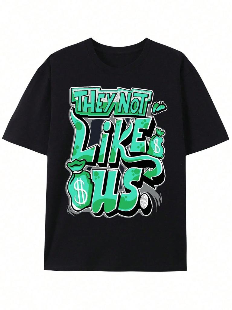 Dunkare Black Green Glow 3s Printed TShirt MenS Casual Short Sleeve TShirt Comfortable Cotton Crew Neck Short Sleeve Tee