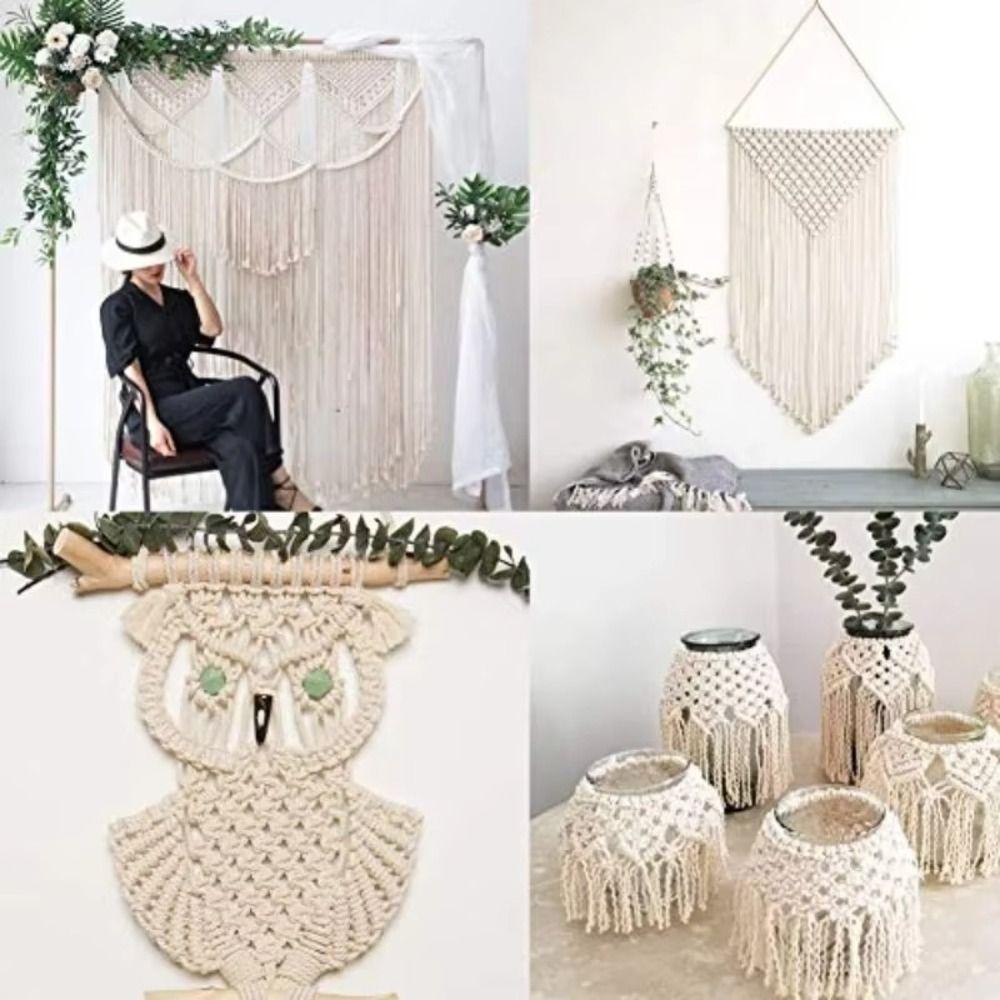 50/100M Macrame Cord Thread Beige Craft Cord New Macrame Rope  Home Decor