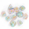 Cusdie 11Pcs Swirl DND Dice Double-colors D&D Dice Set D4 D6 D8 D10 D% D12 D20 Polyhedral Dice for Role Playing Game Table Games