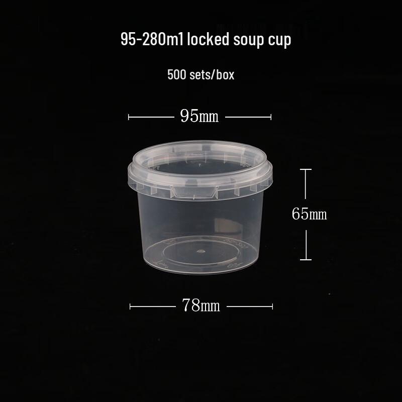 

Handun Clear Disposable Round Soup Bowls with Lids