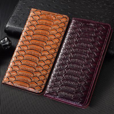 Python Genuine Leather Flip Case For Samsung Galaxy A01 A11 A21 A31 A41 A51 A71 A07 A17 4G 5G Phone Wallet Cover Cases