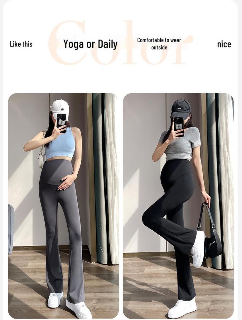 Maternity Flare Yoga Pants - Lightweight, Spring/Autumn Leggings, Summer Outerwear