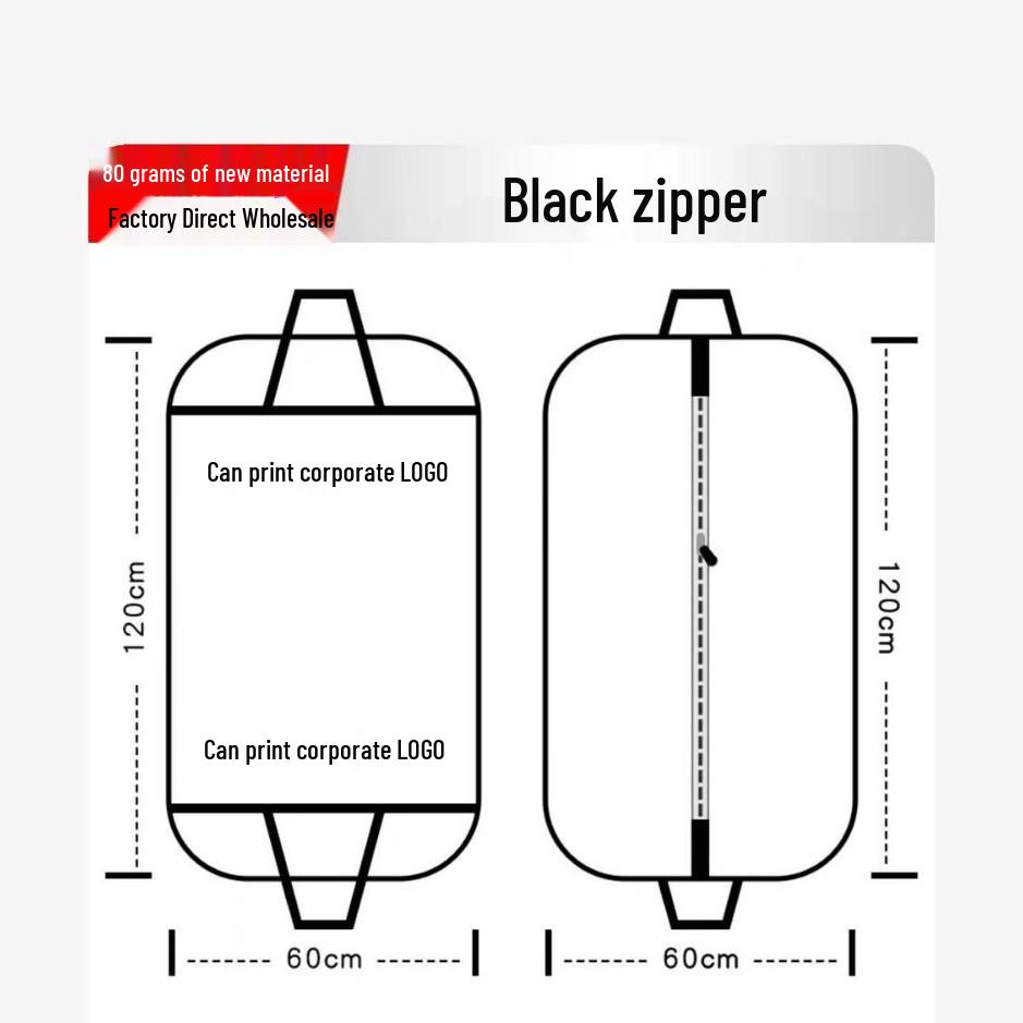 Foldable Non-Woven Dustproof Suit & Coat Bag for Travel and Storage