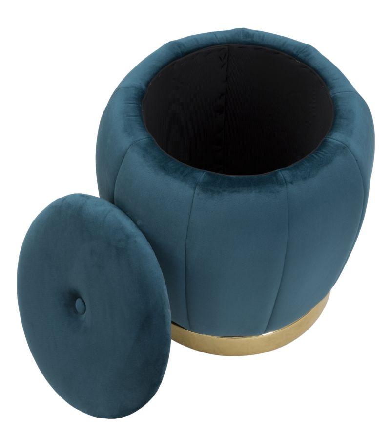 Storage Stool Paris Teal Gold Cm Ø 43X43