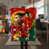 1PC CR7 Print Flannel Blanket, High Quality All Seasons, Home Decor, Warmth and Comfort, Perfect for Christmas Gifts