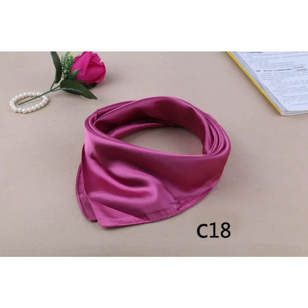 WZCX 60*60cm Damen Einfarbig Seidenschal Frühling Herbst Mode Neu Einfache Quadratische Schals für Damen Damenschal