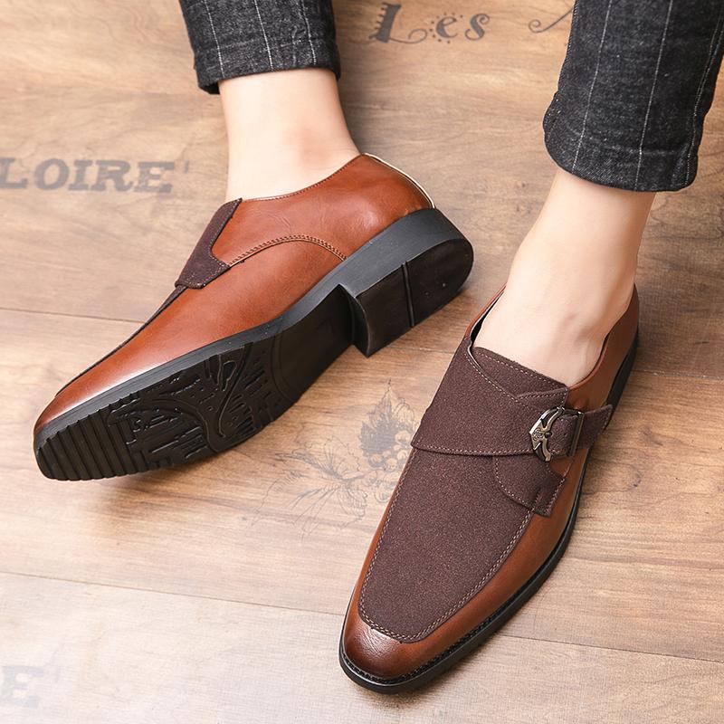 Men Street Style Monks Loafers Shoes Wedding Party Shoes Formal Business Suede Dress Prom Shoes Large Size