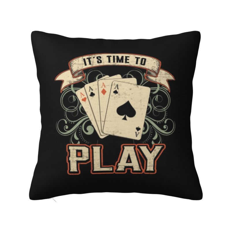 Poker Four Suits Pillow Covers Decoration Kawaii Card Game Players Cushions for Sofa Square Pillowcase