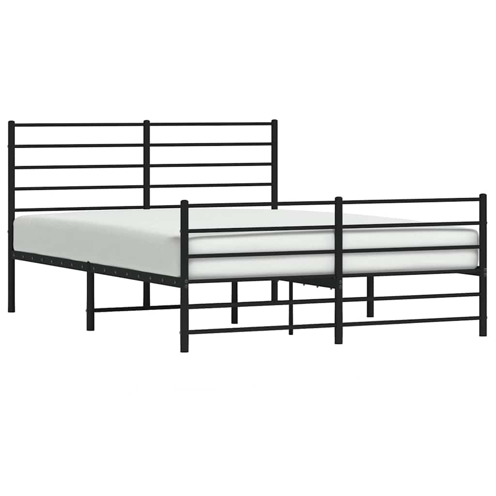 Metal Bed Frame without Mattress Black 160x200 cm