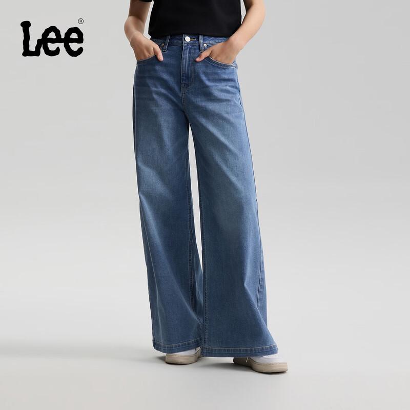 Lee Women's 2026 S/S Loose Wide-Leg Mid-Blue Five-Pocket Jeans