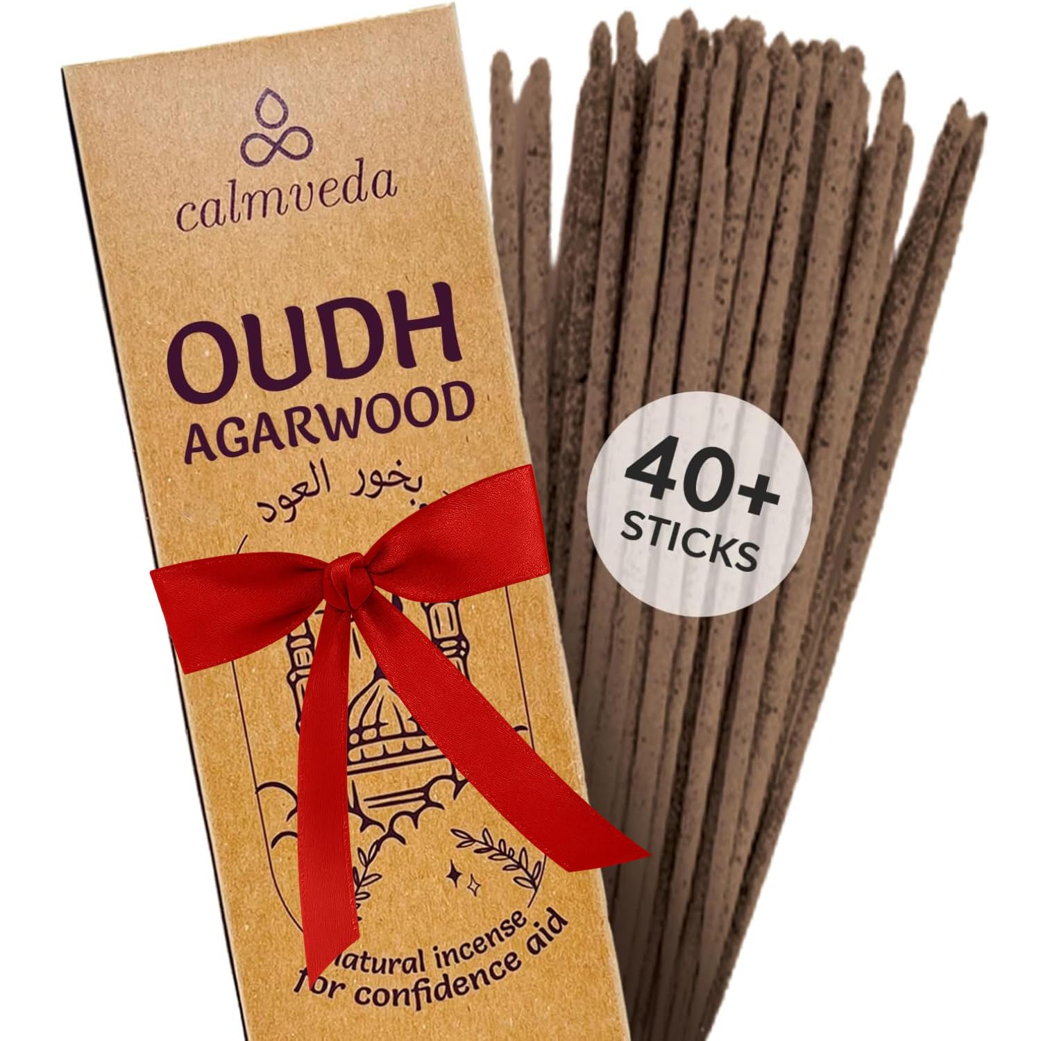 Mystic Oud Agarwood Incense Sticks - (40+Sticks, 9 inch) Thick Natural Resin Incenses