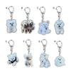 Cute Dog Pendant Keychain Acrylic Animal Shaped Bag Ornament Key Ring Dog Lover Gift Fashion Jewelry Accessories