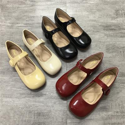Modische flache Schuhe für Damen 2025 Frühling und Herbst Neu Mary Jane Eckige Zehenpartie Damen Rot Übergröße Damenschuhe 41-43 Zapatillas Mujer