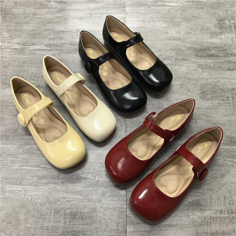 Fashion Flat Shoes for Women 2025 Spring and Autumn New Mary Jane Square Toe Women's Red Plus Size Women's Shoes 41-43 Zapatillas Mujer