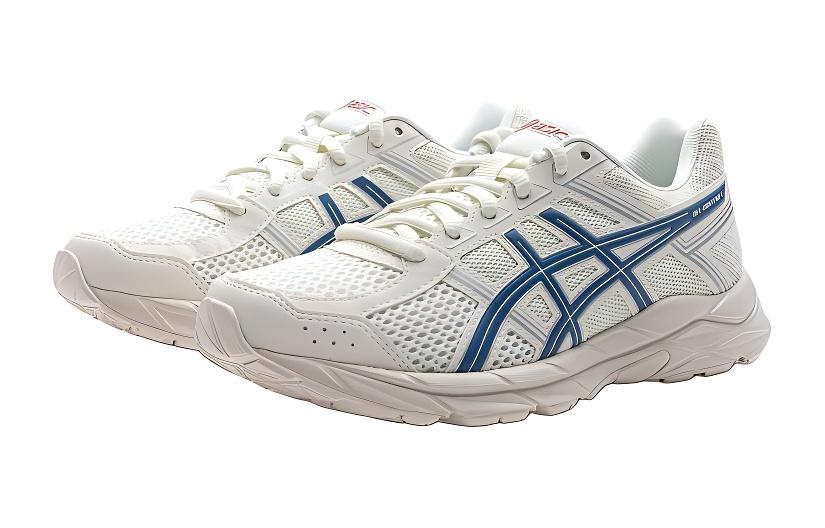 Asics Gel Contend 4 Physical Fitness Test & Exam Cushioning Breathable Low Top Kids' Running Shoes White Blue Unisex 1014A322-101