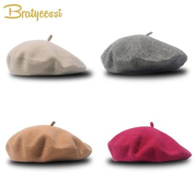 Cappello da bambino in lana moda per ragazze Cappello da berretto da bambino elastico color caramello Cappello da pittore Cappello da bambino per ragazze 1-5 anni