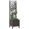 Planter with Trellis and Wheels Brown 40 X 40 X 146 Cm PP
