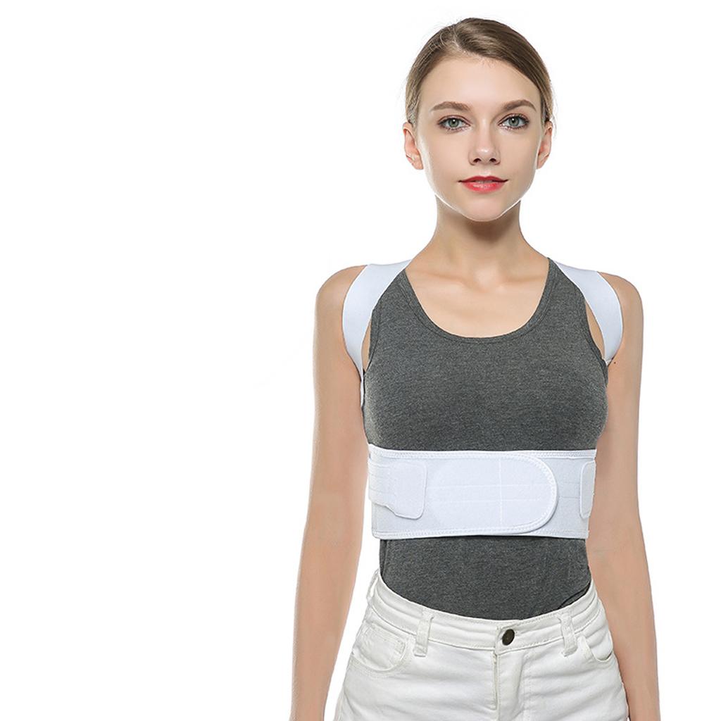 Adult Adjustable Back Shoulder Posture Belt Brace Humpback Support L
