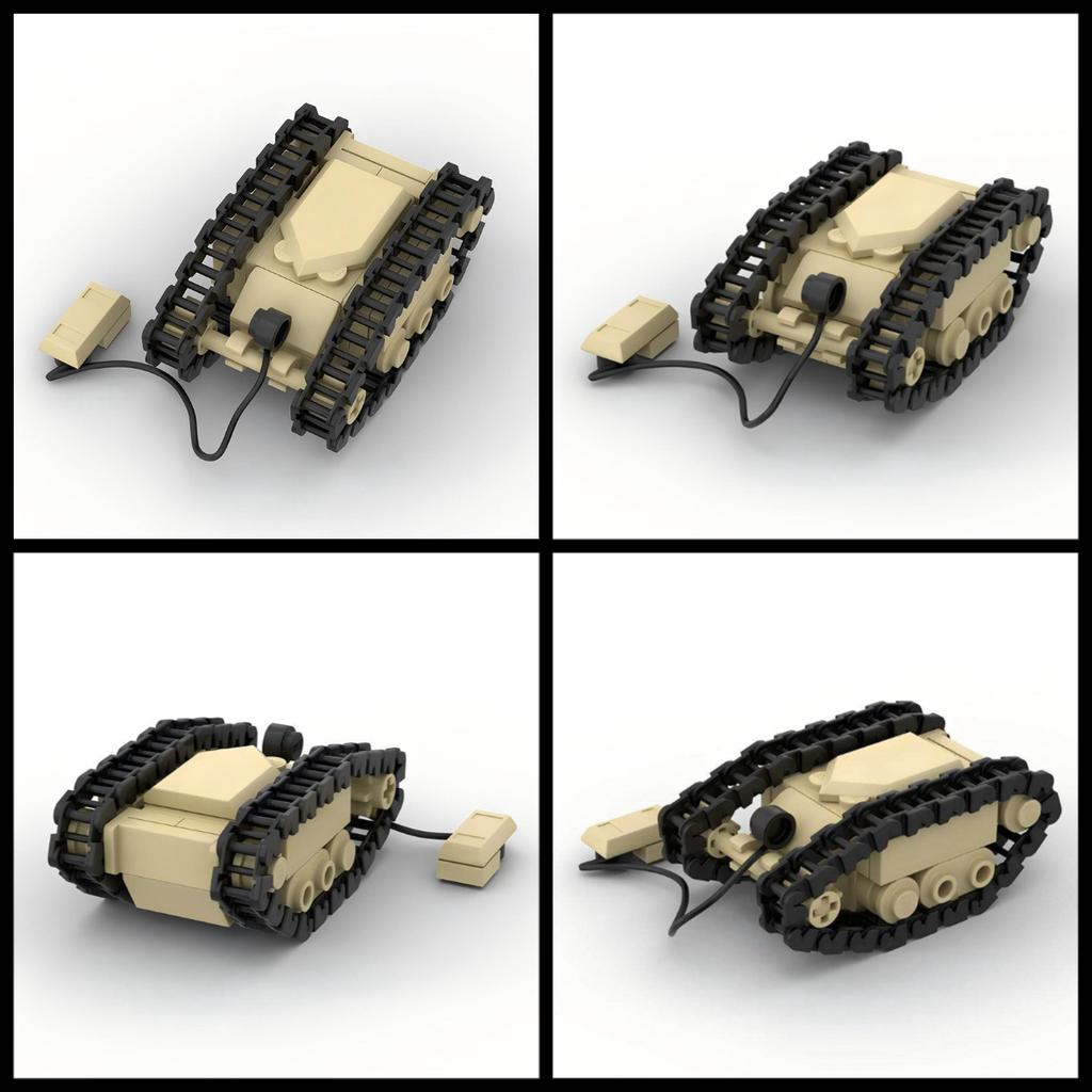 MOC Creative Design Mini Tank Grenade Launcher Artillery Tractor Building Block Model DIY Children's Assembly Toys Birthday Gift