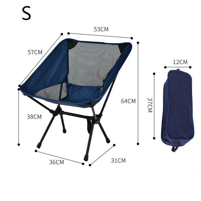 

Легкое Портативное Складное Лунное Кресло Компактный Кемпинговый Стул со Спинкой для Отдыха на Открытом Воздухе, Рыбалки, Пикника, Легкое Хранение S темно-синий