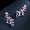 Idyllic Sapphire Tassel Earrings Cold Wind Jewelry Colored Zircon Earrings Long Ear Clips