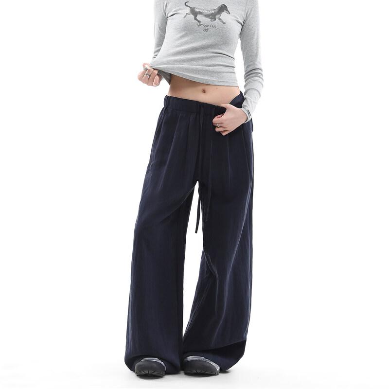 Damen Hose mit lockerem Schnitt aus Leinenmischung mit weitem Bein
