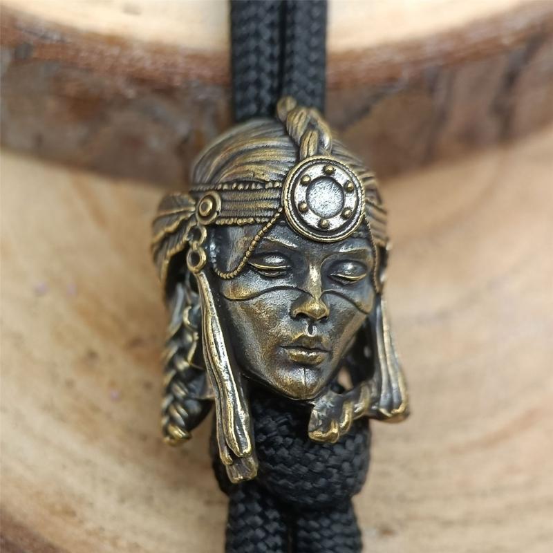 Brass  Lanyard Bead Tribal Female Soldier Brass  Bead Vintage Parachute Cord Beads for Bracelets Pendants Enduring