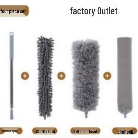 Extendable Electrostatic Chicken Feather Duster for Household Dusting