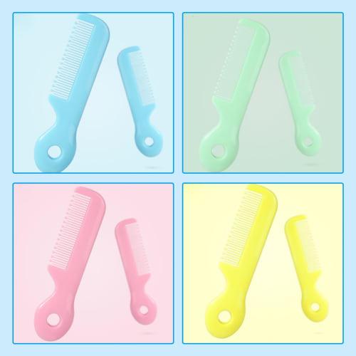 Nalaina Baby Brushes and Combs, Set of 4, Safe Combs, Cute Toddler Hair Brush for Babies, Newborns, Infants, Baby Shower Gift, 12 X 2.7cm