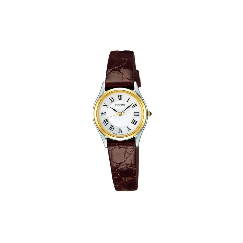 SEIKO 30 meters waterproof Quartz leather strap 23.9mm unisex white dial SWDL162 синий