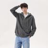 Neutral style full zipper cardigan hoodie, comfortable casual jacket, loose fitting top
