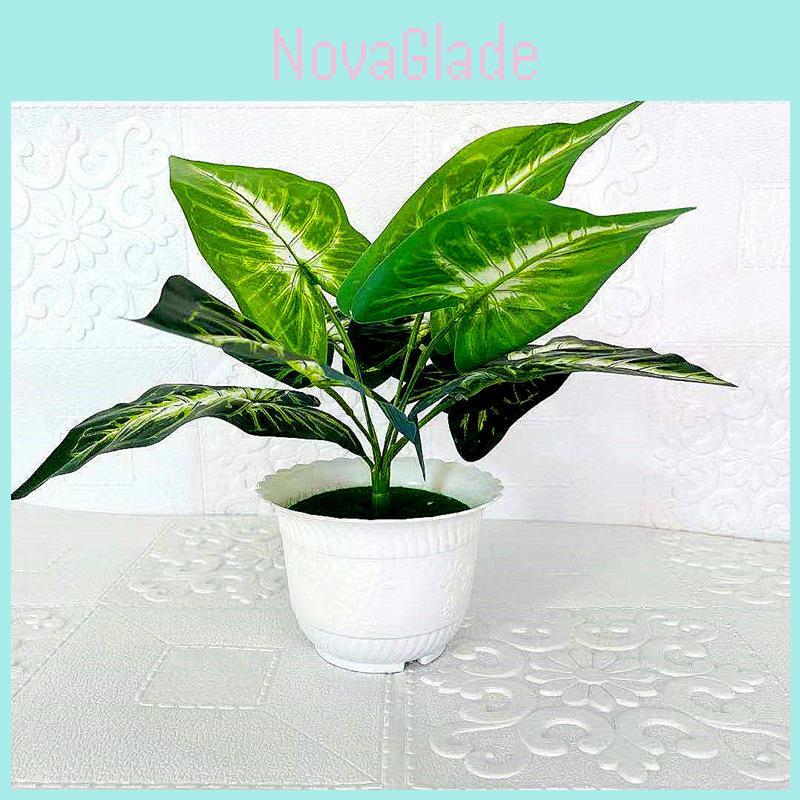 Kunststoff-Blumentopf mit 9 Hufenblatt-Köpfen für Heimdekoration und Innenarchitektur