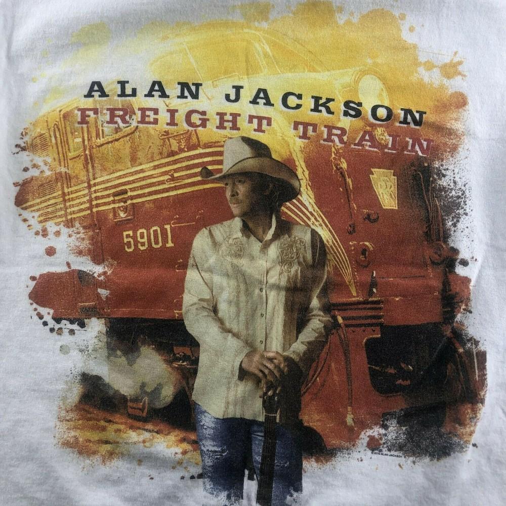 Винтажная Белая Футболка Унисекс ALAN JACKSON Freight Train Tour Концертная Все Размеры ND Унисекс Футболка XXXXL