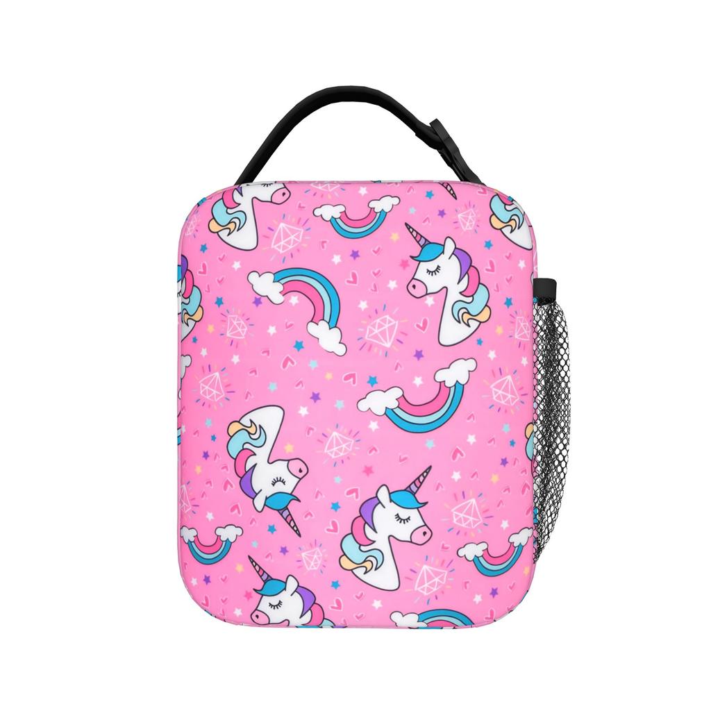 Magical Unicorn Kingdom Lunch Bag Office Lunch Box For Child Aesthetic Print Tote Food Bags Oxford Portable Cooler Bag