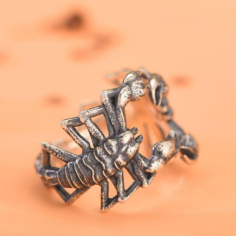 

Новий Перстень Чоловіча Мода Хіп-хоп Трендовий Чоловічий Скорпіон Відкритий Ювелірний Подарунок one size(US size 6-13) срібний