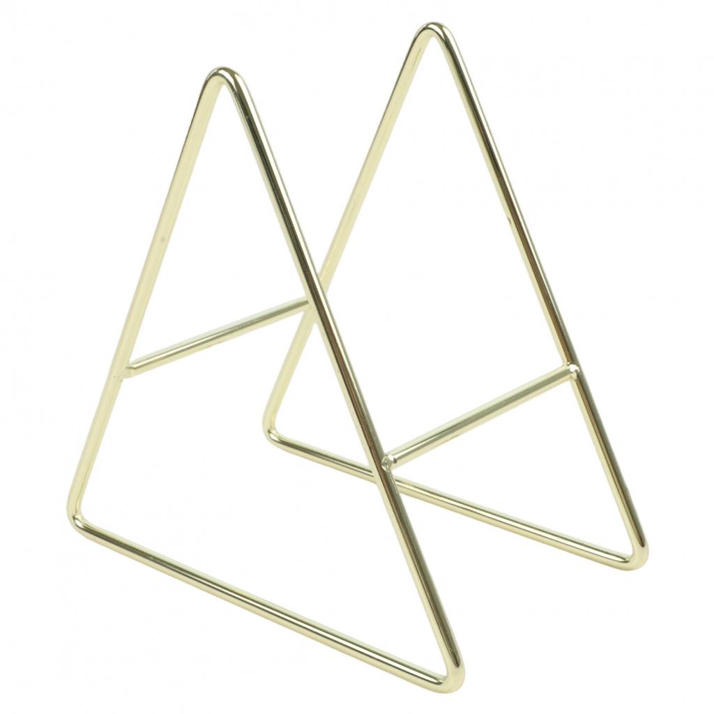 Silver Coaster Holder Space-saving Stand Rack Dish Triangle Coasters