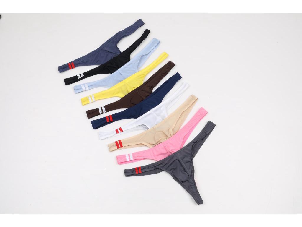 Men's Low-Rise U-Convex Ice Silk Thong E044