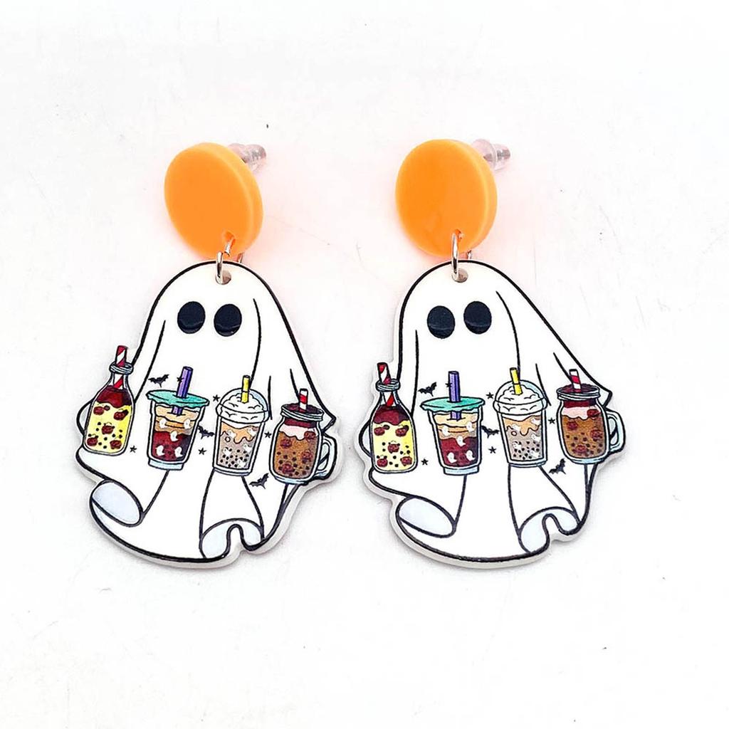 Novelty Halloween Earrings Cartoon Spook Dangle Earrings Cute Spook Dangle Earring for Christmas Jewellery Spooky Gift