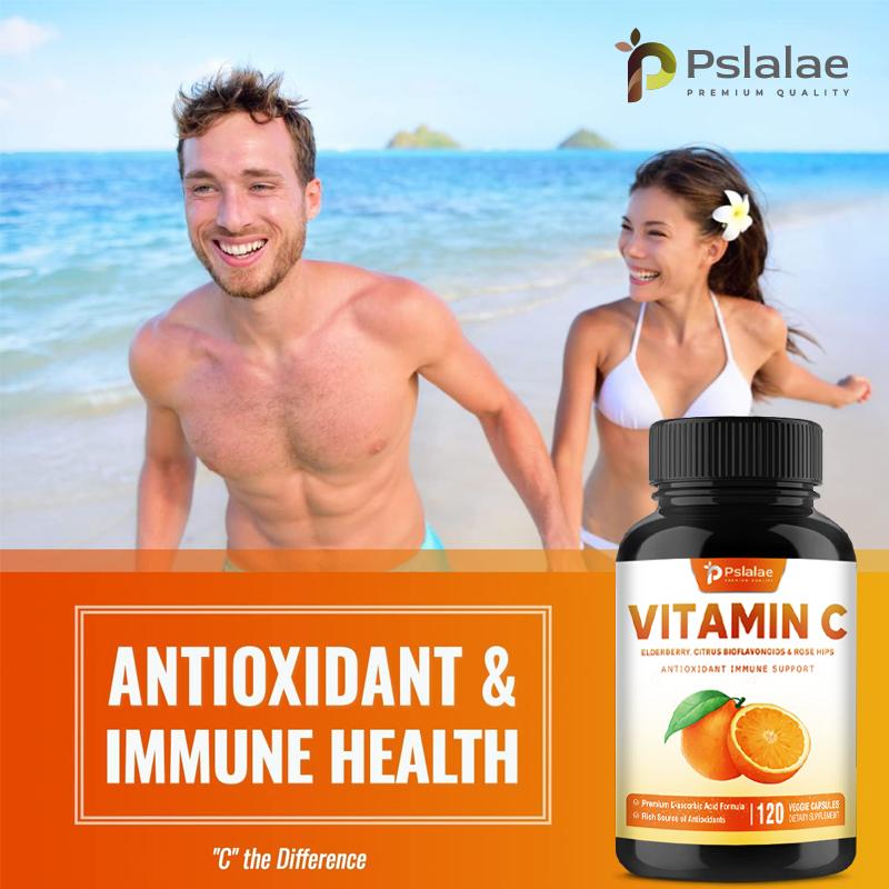 VITAMIN C 120 Capsules Premium L-Ascorbic Acid Formula for Bone Health, Nerve Health and Periodontal Health