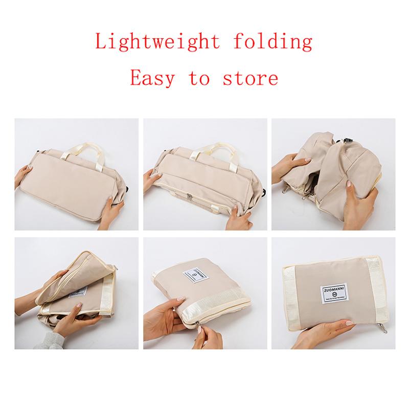 Leichte Faltbare Gepäcktasche Trocken-Nass-Trennung Großes Fassungsvermögen Multifunktionale Reisetasche Aufbewahrungstasche mit Fächern Schuhtaschen