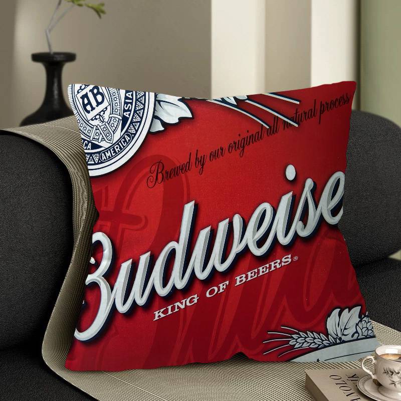 Classic Beer Brand BBudreiser Personalized Pillow Dust Cover Bedroom Kids Party Decoration Pillowcase Birthday Children Gift