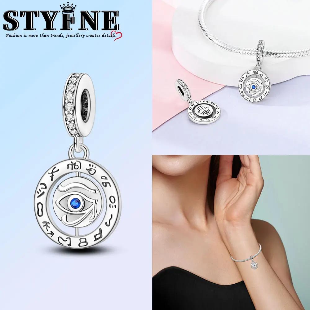 Anniversary Copper Blue Life Tree Evil Eye Sun Round Charms Pendants Fit Original Bracelets Diy Jewelry