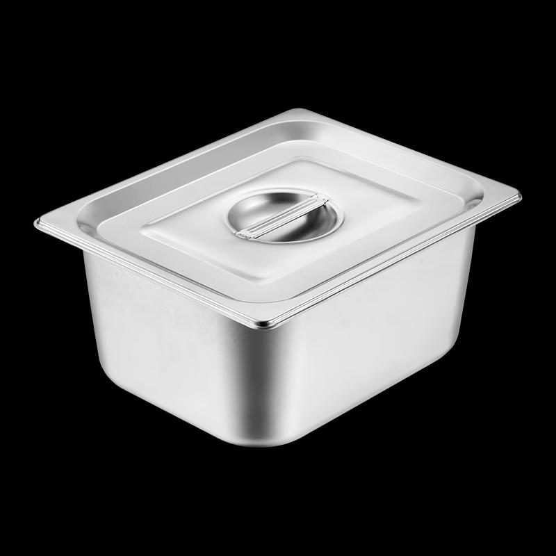 Commercial Stainless Steel Rectangular Food Pan with Lid