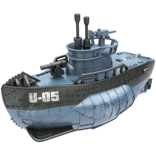 Doyusha Deformed Plastic Model Series Military U-05 Submarine with Combatant Figure (Blue) Pre-Colored Plastic Model DPM-SbM-1