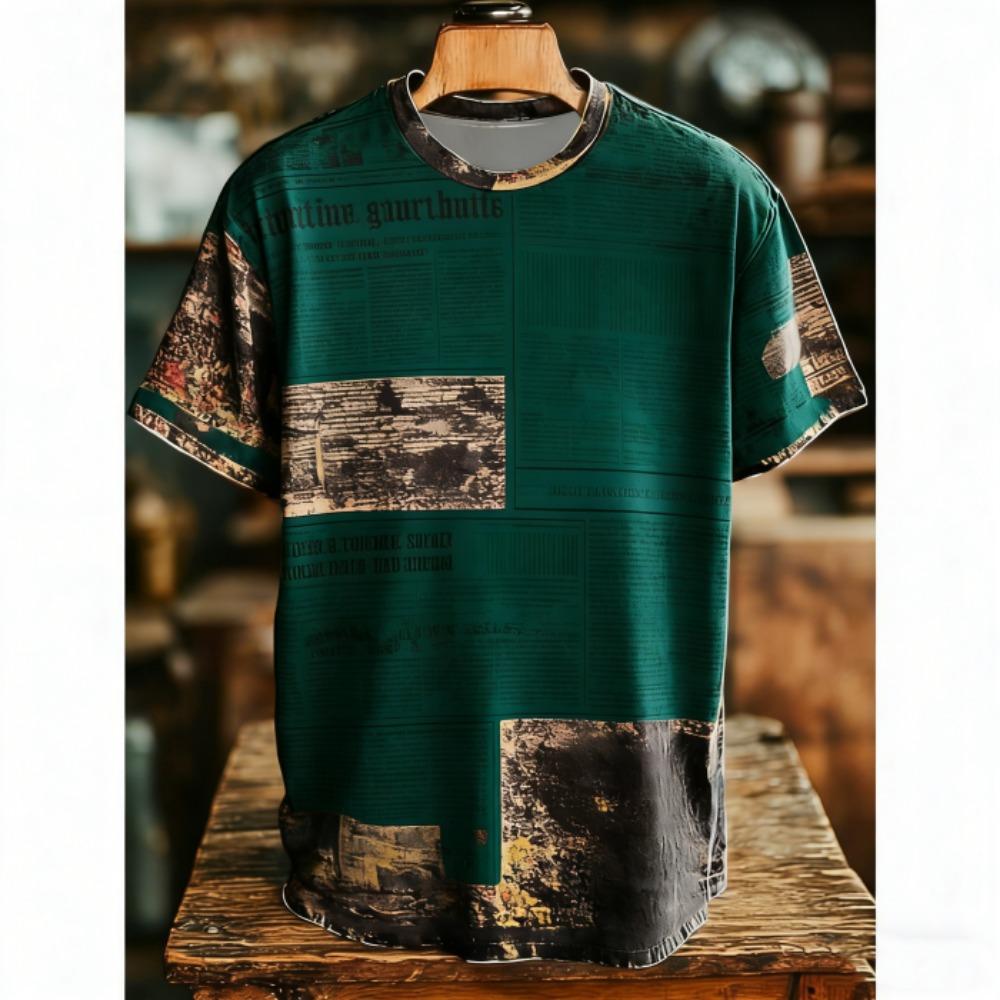Men's T-Shirts Vintage Print Europe America Fashion Street Short Sleeve Tee Shirts Outdoor Casual Clothing T-shirt Women Tees Tops