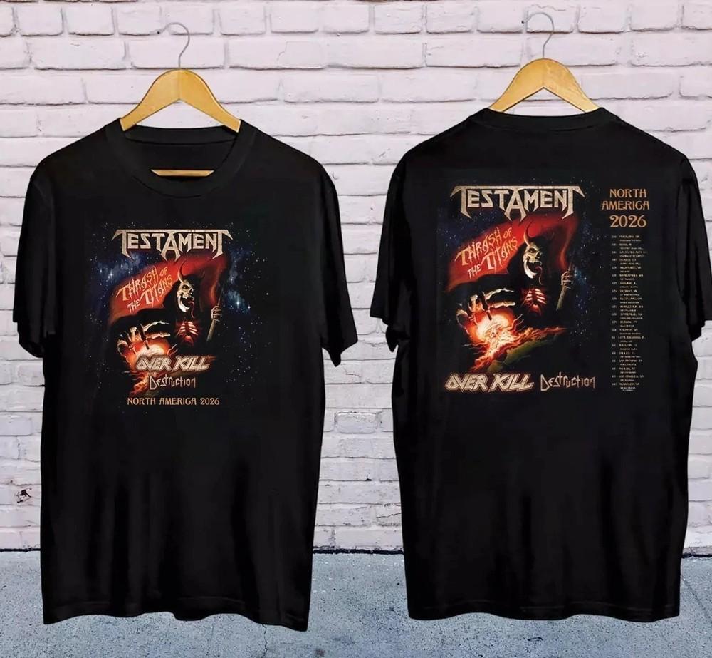 

Hot Testament Band 2 Sides North America Tour 2026 Black S to 5XL Shirt LL1093 Unisex T-Shirt L
