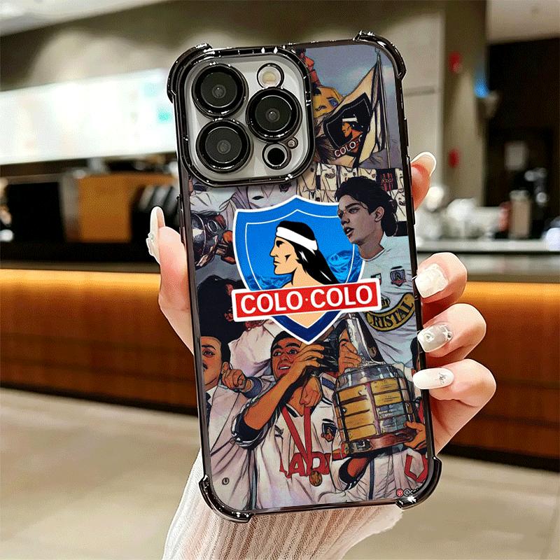 Social Y Deportivo Colo Club Plating Phone Case For Iphone 16 17 Pro Max Air 16E 14 15 Plus 12 13 Mini Anti-Fall Airabag Cover